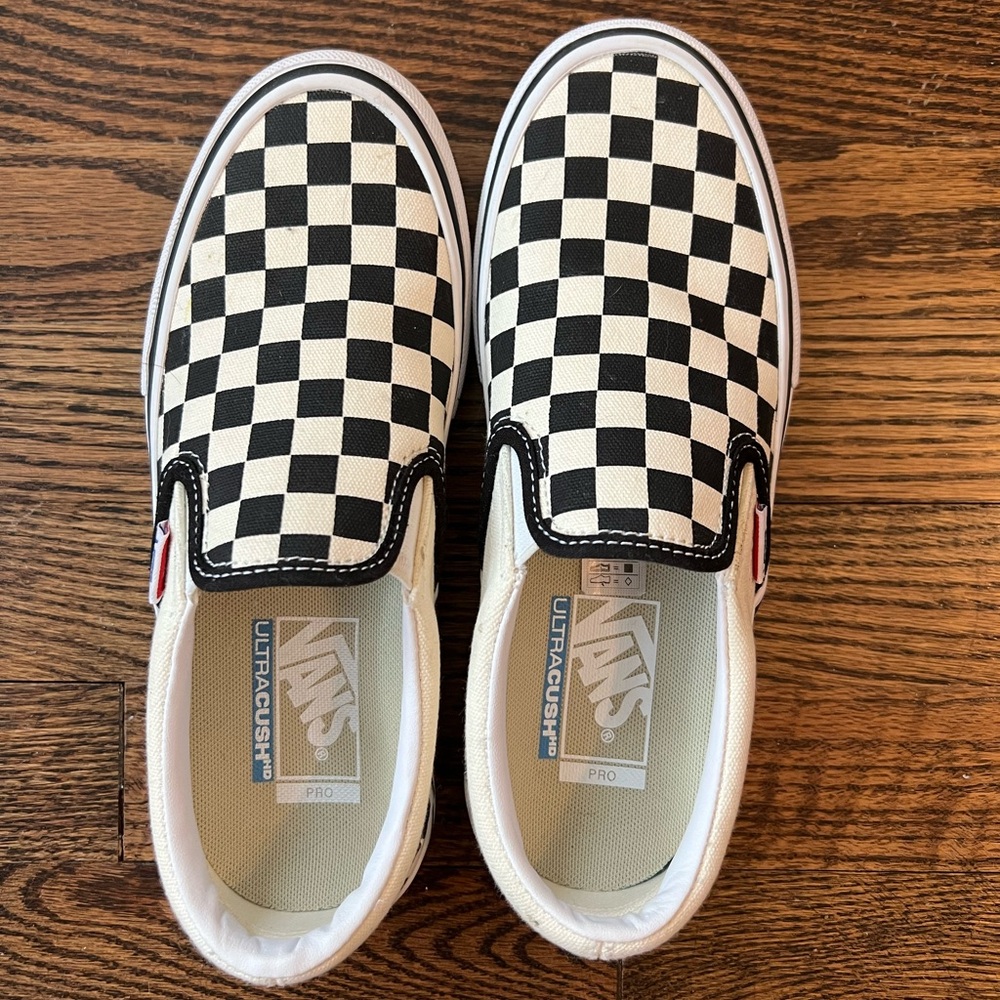 Black and White Checkerboard Vans UltraCush Slip-on